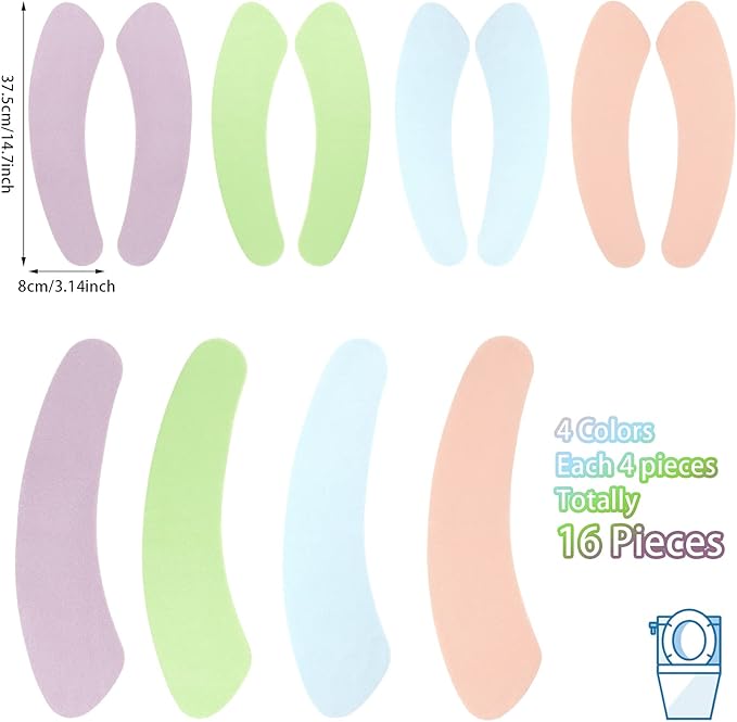 8 Pairs Bathroom Warmer Toilet Seat Cover Pads Washable and Reusable Toilet Seat Cushion Pad Warmer Cover Upgraded Cushion for Winter Bathroom, 4 Colors