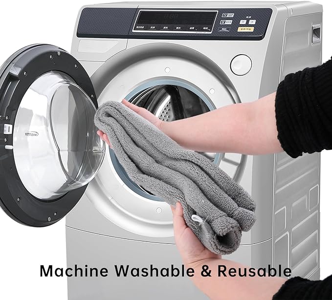 Toilet Seat Cover,Bathroom Soft Thicker Warmer with Snaps Fixed Stretchable Washable Fiber Cloth Toilet Seat Covers Pads Easy Installation& Cleaning (grey)