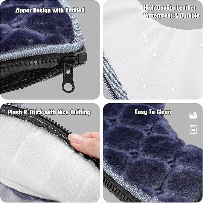 4 Pcs Toilet Seat Covers Pads for Bathroom Comfortable Toilet Seat Cushion Cover Soft Thicker Warmer Washable Pad with Zipper Home Reusable(Modern,Gray, Violet, Red, Brown)