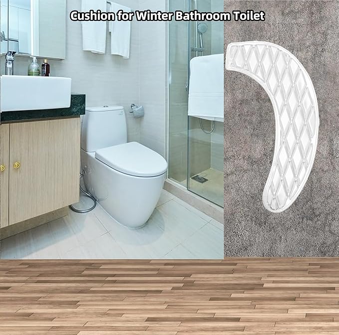 Toilet Seat Cushion - Portable and Washable - Universal padded toilet seat for Standard U Shape Toilet Seats -Adhesive Toilet Seat Cushion for Women Seniors(Clear)